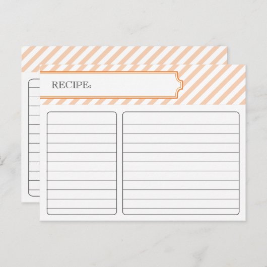 Bridal Recipe Card - Orange Postkarte (Vorne/Hinten)