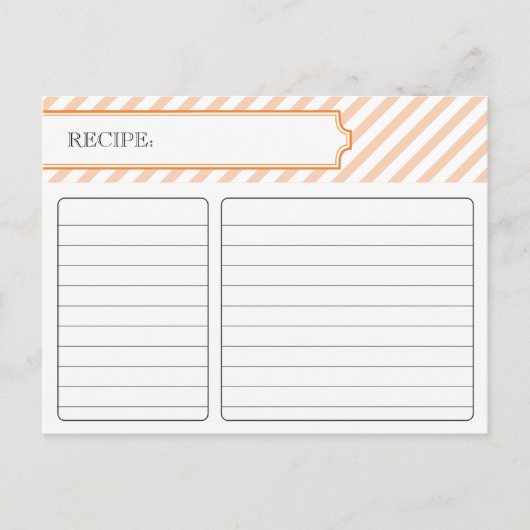 Bridal Recipe Card - Orange Postkarte (Vorderseite)