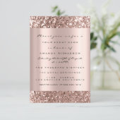 Bridal Rose Gold Spark Glitzer Einladung (Stehend Vorderseite)