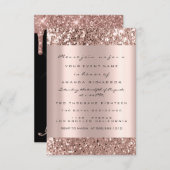 Bridal Rose Gold Spark Glitzer Einladung (Vorne/Hinten)