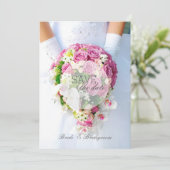 Bridal Save the Date - Lace Blume Bouquet Wedding (Stehend Vorderseite)