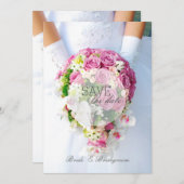 Bridal Save the Date - Lace Blume Bouquet Wedding (Vorne/Hinten)