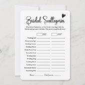Bridal Scattegories Brautparty Game Eleganter Spaß Einladung (Vorderseite)