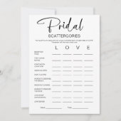 Bridal Scattergories Brautparty Game Einladung (Vorderseite)