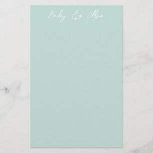 Bridal Seaglass Solid Personalisiert Briefpapier
