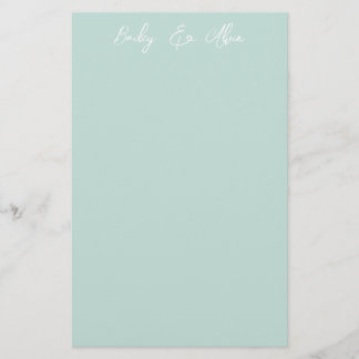Bridal Seaglass Solid Personalisiert Briefpapier