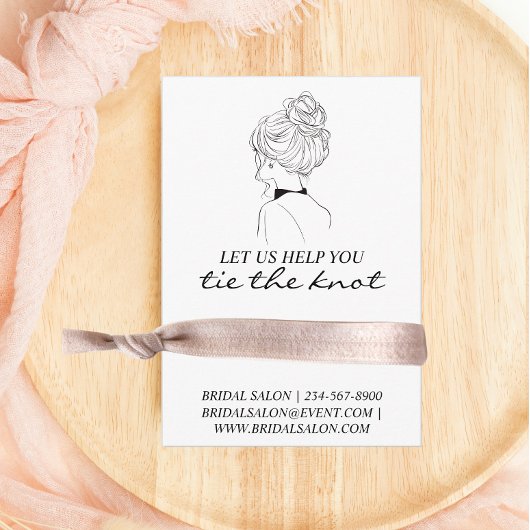 Bridal Show Promoter Haargummi Scrunchie Holder Begleitkarte