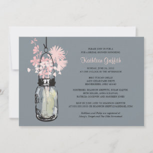 Bridal Showe Wildblumen & Mason Jar Einladung