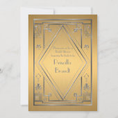 Bridal Showeinladung, großartiger Gatsby, Gold und Einladung (Vorderseite)