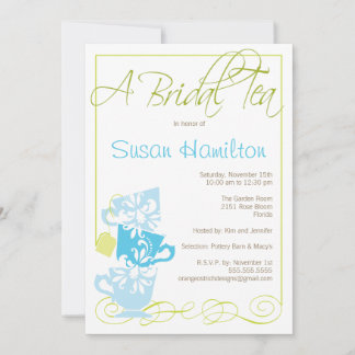 Bridal Showeinladung - Tee Einladung