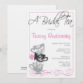 Bridal Showeinladung - Tee Einladung (Vorne/Hinten)
