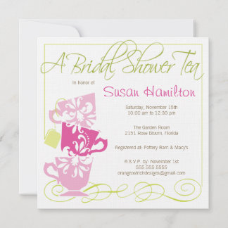 Bridal Showeinladung - Tee Einladung