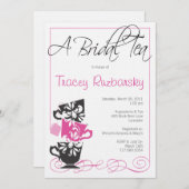 Bridal Showeinladung - Tee Einladung (Vorne/Hinten)