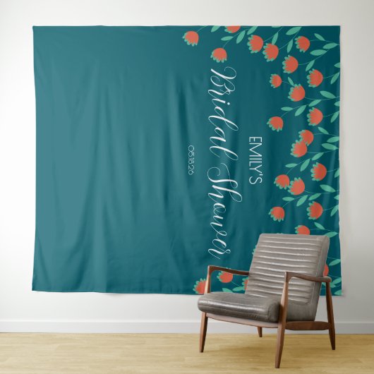 Bridal Shower Backdrop Wandteppich (Beispiel (Horizontal))