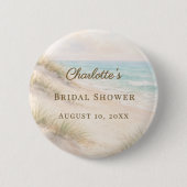 Bridal Shower beach coastal elegant Button (Vorderseite)