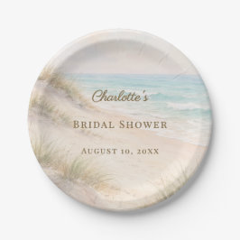 Bridal Shower beach coastal elegant Pappteller