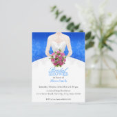 Bridal Shower blue invitation Einladungspostkarte (Stehend Vorderseite)
