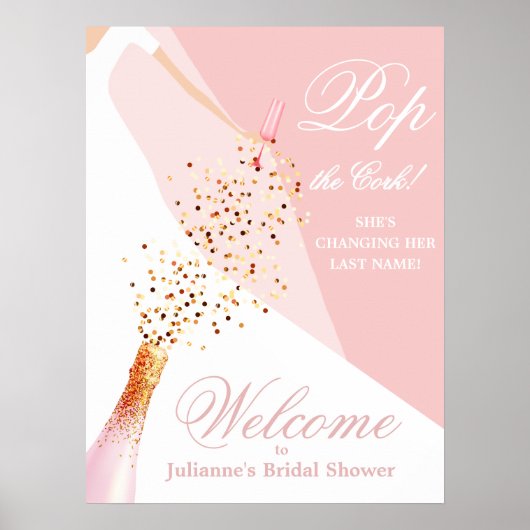 Bridal Shower Blush Pink Welcome Poster (Vorne)