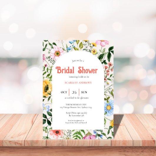 bridal shower boho vintage invitation einladung