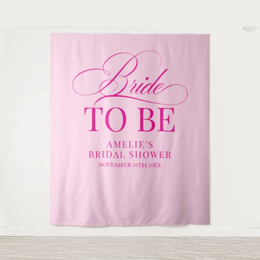 Bridal shower Bride to Be backdrop pink Wandteppich (Vorderseite)