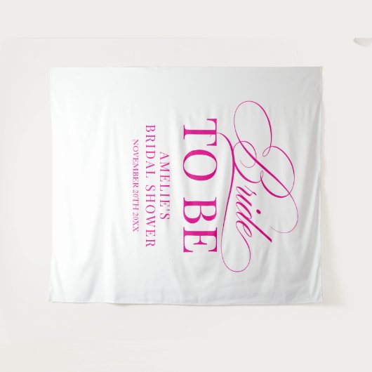 Bridal shower Bride to Be backdrop pink Wandteppich (Vorderseite (Horizontal))