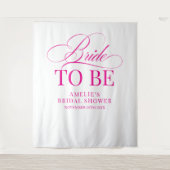 Bridal shower Bride to Be backdrop pink Wandteppich (Vorderseite)