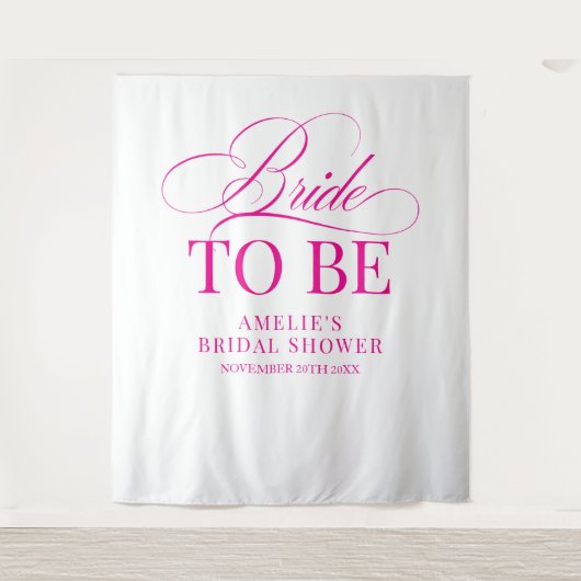 Bridal shower Bride to Be backdrop pink Wandteppich (Vorderseite)