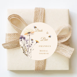 Bridal Shower Bride to Bee Wildflower Ivory Runder Aufkleber