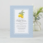 Bridal Shower Citrus Garden Lemon Trellis Pattern Einladung (Stehend Vorderseite)