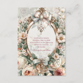 Bridal Shower Details Card Enclosure | Romantic  Begleitkarte