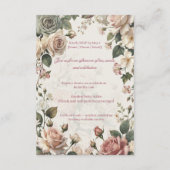 Bridal Shower Details Card Enclosure | Romantic  Begleitkarte (Rückseite)