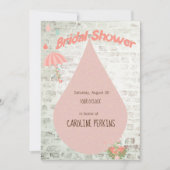 Bridal Shower Drops on Brick Einladung (Vorderseite)