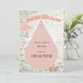 Bridal Shower Drops on Brick Einladung (Stehend Vorderseite)