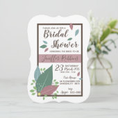 Bridal Shower Einladung Feder boho Design (Stehend Vorderseite)