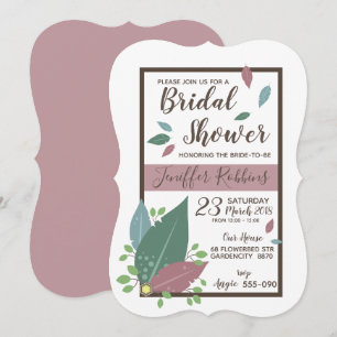 Bridal Shower Einladung Feder boho Design