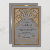 Bridal Shower Einladung, großartiger Gatsby, grau  Einladung (Vorne/Hinten)