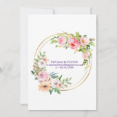 Bridal Shower Einladung mit bearbeitbarem Text (Rückseite)