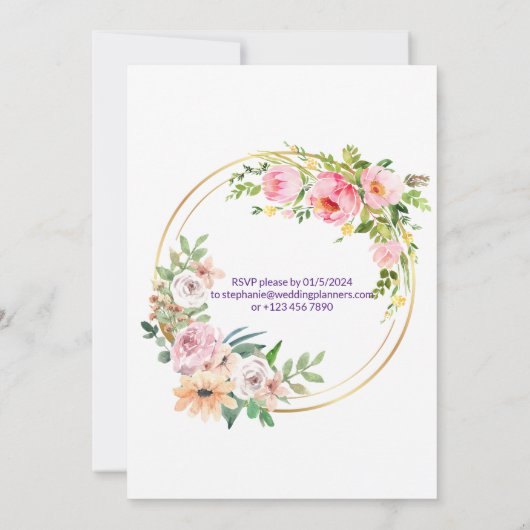 Bridal Shower Einladung mit bearbeitbarem Text (Rückseite)