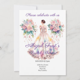 Bridal Shower Einladung mit bearbeitbarem Text