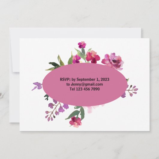 Bridal Shower Einladung mit bearbeitbarem Text (Rückseite)