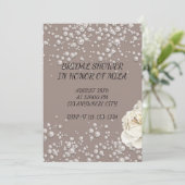 BRIDAL SHOWER EINLADUNG MIT IMITATE PEARLS (Stehend Vorderseite)