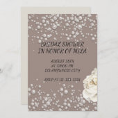 BRIDAL SHOWER EINLADUNG MIT IMITATE PEARLS (Vorne/Hinten)