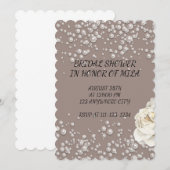 BRIDAL SHOWER EINLADUNG MIT IMITATE PEARLS (Vorne/Hinten)