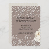 BRIDAL SHOWER EINLADUNG MIT IMITATE PEARLS (Vorne/Hinten)
