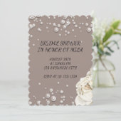 BRIDAL SHOWER EINLADUNG MIT IMITATE PEARLS-Karte (Stehend Vorderseite)