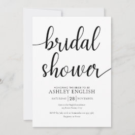 Bridal Shower Einladung - Moderne schwarze Schrift