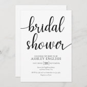 Bridal Shower Einladung - Moderne schwarze Schrift (Vorne/Hinten)