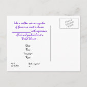 Bridal Shower Einladung Vorlage (Rückseite)