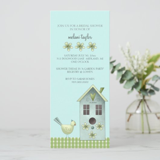 Bridal Shower Einladungen oder Garden Party Event (Stehend Vorderseite)