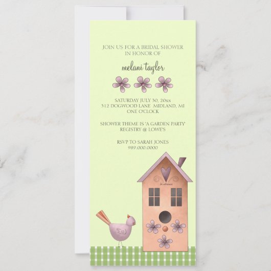 Bridal Shower Einladungen oder Garden Party Event (Vorderseite)